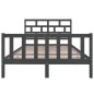 vidaXL Estructura de cama madera maciza de pino gris 135x190 cm vidaXL Estructura de cama madera maciza de pino gris 135x190 cm