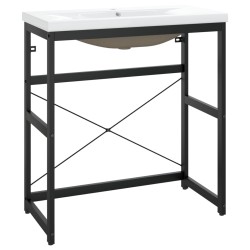 vidaXL Estructura de baño con lavabo incorporado hierro negro