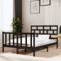 vidaXL Estructura de cama madera maciza de pino negro 135x190 cm vidaXL Estructura de cama madera maciza de pino negro 135x190 cm