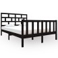 vidaXL Estructura de cama madera maciza de pino negro 135x190 cm vidaXL Estructura de cama madera maciza de pino negro 135x190 cm