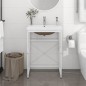 vidaXL Estructura de baño con lavabo incorporado hierro blanco vidaXL Estructura de baño con lavabo incorporado hierro blanco