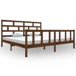 vidaXL Estructura de cama madera maciza de pino marrón miel 200x200 cm