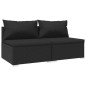 vidaXL Set de muebles de jardín 2 pzas y cojines ratán sintético negro vidaXL Set de muebles de jardín 2 pzas y cojines ratán sintético negro