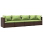 vidaXL Set muebles de jardín 4 piezas y cojines ratán sintético marrón vidaXL Set muebles de jardín 4 piezas y cojines ratán sintético marrón