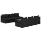 vidaXL Set de muebles de jardín y cojines 7 pzas ratán sintético negro vidaXL Set de muebles de jardín y cojines 7 pzas ratán sintético negro