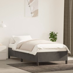 vidaXL Estructura de cama de terciopelo gris oscuro 90x190 cm