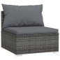 vidaXL Set de sofás de jardín 7 piezas y cojines ratán sintético gris vidaXL Set de sofás de jardín 7 piezas y cojines ratán sintético gris
