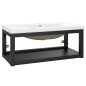 vidaXL Estructura de baño con lavabo incorporado hierro negro vidaXL Estructura de baño con lavabo incorporado hierro negro