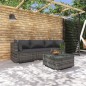vidaXL Set de sofás de jardín 4 piezas y cojines ratán sintético gris vidaXL Set de sofás de jardín 4 piezas y cojines ratán sintético gris