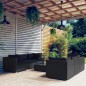 vidaXL Set de muebles de jardín y cojines 7 pzas ratán sintético negro vidaXL Set de muebles de jardín y cojines 7 pzas ratán sintético negro