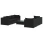 vidaXL Set de muebles de jardín y cojines 7 pzas ratán sintético negro vidaXL Set de muebles de jardín y cojines 7 pzas ratán sintético negro