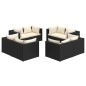 vidaXL Set de muebles de jardín 8 pzas y cojines ratán sintético negro vidaXL Set de muebles de jardín 8 pzas y cojines ratán sintético negro
