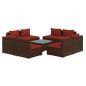 vidaXL Set muebles de jardín 9 piezas y cojines ratán sintético marrón vidaXL Set muebles de jardín 9 piezas y cojines ratán sintético marrón