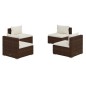 vidaXL Set muebles de jardín 4 piezas y cojines ratán sintético marrón vidaXL Set muebles de jardín 4 piezas y cojines ratán sintético marrón