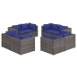 vidaXL Set de sofás de jardín 8 piezas y cojines ratán sintético gris vidaXL Set de sofás de jardín 8 piezas y cojines ratán sintético gris