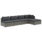 vidaXL Set de muebles de jardín 5 pzas y cojines ratán sintético gris vidaXL Set de muebles de jardín 5 pzas y cojines ratán sintético gris