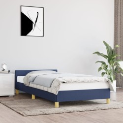 vidaXL Estructura de cama con cabecero de tela azul 80x200 cm