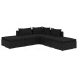 vidaXL Set de muebles de jardín 5 pzas y cojines ratán sintético negro vidaXL Set de muebles de jardín 5 pzas y cojines ratán sintético negro