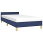 vidaXL Estructura de cama con cabecero de tela azul 80x200 cm vidaXL Estructura de cama con cabecero de tela azul 80x200 cm