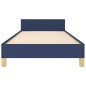 vidaXL Estructura de cama con cabecero de tela azul 80x200 cm vidaXL Estructura de cama con cabecero de tela azul 80x200 cm