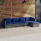 vidaXL Set de sofás de jardín 5 piezas y cojines ratán sintético gris vidaXL Set de sofás de jardín 5 piezas y cojines ratán sintético gris