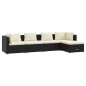 vidaXL Set de muebles de jardín 5 pzas y cojines ratán sintético negro vidaXL Set de muebles de jardín 5 pzas y cojines ratán sintético negro