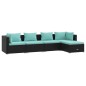 vidaXL Set de muebles de jardín 5 pzas y cojines ratán sintético negro vidaXL Set de muebles de jardín 5 pzas y cojines ratán sintético negro