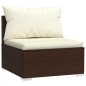 vidaXL Set muebles de jardín 7 piezas y cojines ratán sintético marrón vidaXL Set muebles de jardín 7 piezas y cojines ratán sintético marrón