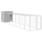 vidaXL Gallinero con corral acero galvanizado gris claro 165x863x181cm