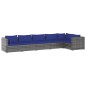 vidaXL Set de sofás de jardín 6 piezas y cojines ratán sintético gris vidaXL Set de sofás de jardín 6 piezas y cojines ratán sintético gris