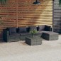 vidaXL Set de muebles de jardín 6 pzas y cojines ratán sintético gris vidaXL Set de muebles de jardín 6 pzas y cojines ratán sintético gris