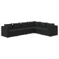 vidaXL Set de muebles de jardín 6 pzas y cojines ratán sintético negro vidaXL Set de muebles de jardín 6 pzas y cojines ratán sintético negro