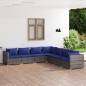 vidaXL Set de sofás de jardín 7 piezas y cojines ratán sintético gris vidaXL Set de sofás de jardín 7 piezas y cojines ratán sintético gris