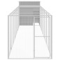 vidaXL Gallinero con corral acero galvanizado gris claro 165x863x181cm