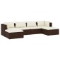 vidaXL Set muebles de jardín 6 piezas y cojines ratán sintético marrón vidaXL Set muebles de jardín 6 piezas y cojines ratán sintético marrón