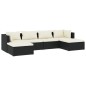 vidaXL Set de muebles de jardín 6 pzas y cojines ratán sintético negro vidaXL Set de muebles de jardín 6 pzas y cojines ratán sintético negro