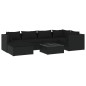 vidaXL Set de muebles de jardín 7 pzas y cojines ratán sintético negro vidaXL Set de muebles de jardín 7 pzas y cojines ratán sintético negro