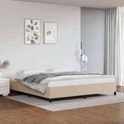 vidaXL Estructura de cama de cuero sintético capuchino 200x200 cm