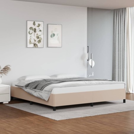 vidaXL Estructura de cama de cuero sintético capuchino 200x200 cm