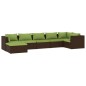 vidaXL Set muebles de jardín 7 piezas y cojines ratán sintético marrón vidaXL Set muebles de jardín 7 piezas y cojines ratán sintético marrón