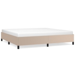 vidaXL Estructura de cama de cuero sintético capuchino 200x200 cm