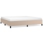 vidaXL Estructura de cama de cuero sintético capuchino 200x200 cm vidaXL Estructura de cama de cuero sintético capuchino 200x200 cm