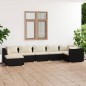 vidaXL Set de muebles de jardín 7 pzas y cojines ratán sintético negro vidaXL Set de muebles de jardín 7 pzas y cojines ratán sintético negro