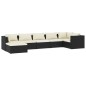 vidaXL Set de muebles de jardín 7 pzas y cojines ratán sintético negro vidaXL Set de muebles de jardín 7 pzas y cojines ratán sintético negro