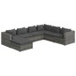 vidaXL Set de muebles de jardín 7 pzas y cojines ratán sintético gris vidaXL Set de muebles de jardín 7 pzas y cojines ratán sintético gris
