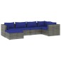 vidaXL Set de sofás de jardín 6 piezas y cojines ratán sintético gris vidaXL Set de sofás de jardín 6 piezas y cojines ratán sintético gris