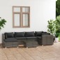 vidaXL Set de muebles de jardín 7 pzas y cojines ratán sintético gris vidaXL Set de muebles de jardín 7 pzas y cojines ratán sintético gris