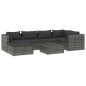 vidaXL Set de muebles de jardín 7 pzas y cojines ratán sintético gris vidaXL Set de muebles de jardín 7 pzas y cojines ratán sintético gris