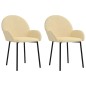 vidaXL Sillas de comedor 2 unidades terciopelo crema