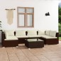 vidaXL Set muebles de jardín 7 piezas y cojines ratán sintético marrón vidaXL Set muebles de jardín 7 piezas y cojines ratán sintético marrón